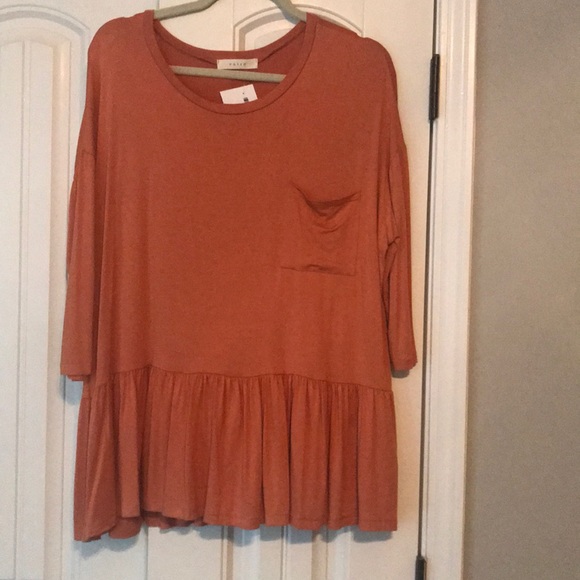 burnt orange peplum top